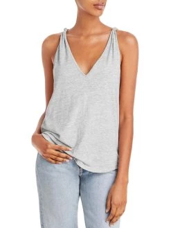 Paige Rylen Womens V-Neck Marled Tank Top