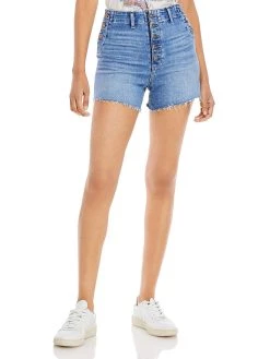 Paige Emmie Womens Button Fly Frayed Hem Cutoff Shorts