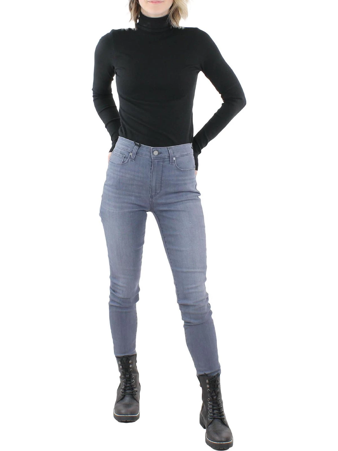 Paige Hoxton Womens Denim Faded Skinny Jeans