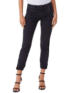 Paige Womens Mid-Rise Faded Jogger Jeans