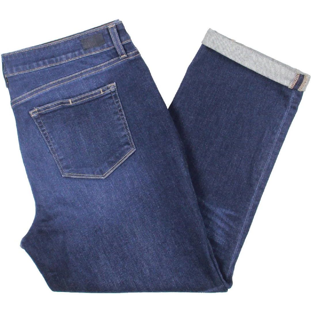 Paige Brigitte Womens Mid-Rise Dark Wash Cropped Jeans - Image 4