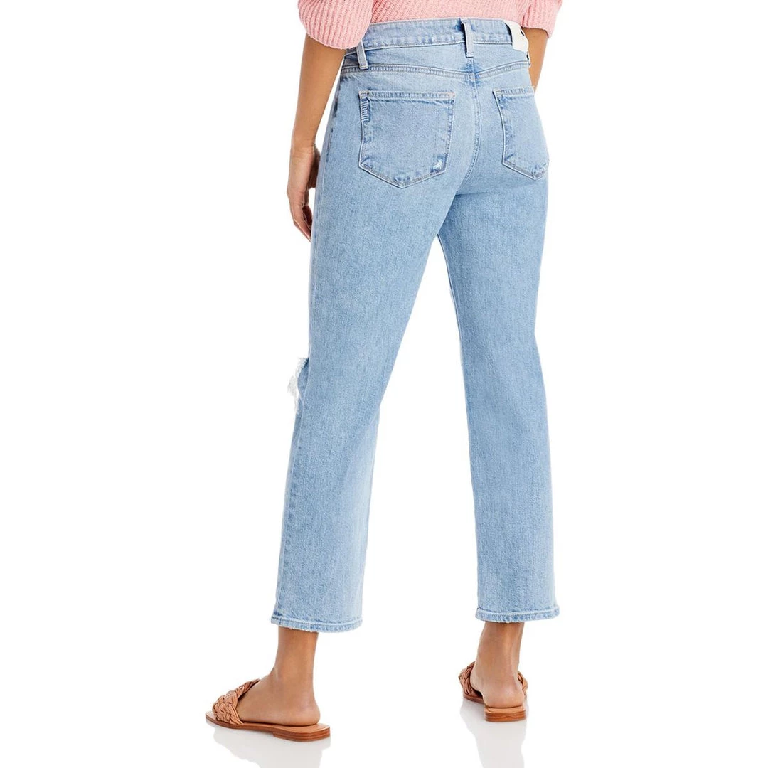 Paige Noella Womens High Rise Destructed Straight Leg Jeans - Image 2