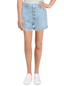 Paige Margot Womens Denim Frayed Hem Cutoff Shorts