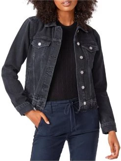 Paige Rowan Womens Undone Hem Warm Weather Denim Jacket