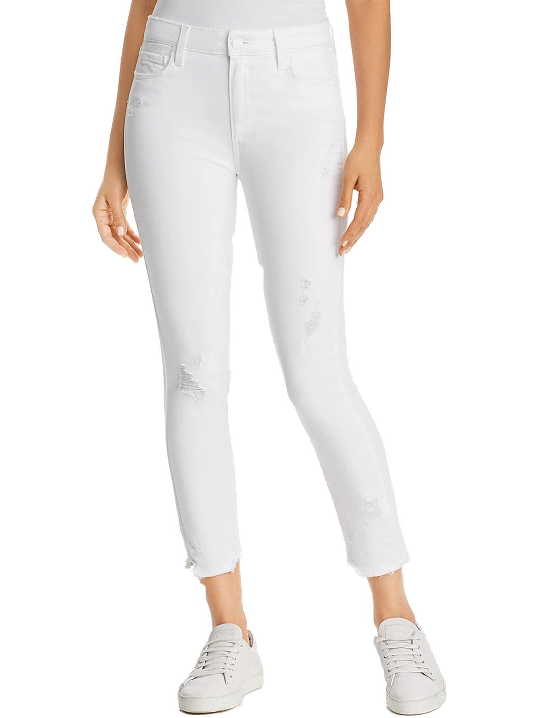 Paige Hoxton Womens Denim Frayed Hem Ankle Jeans