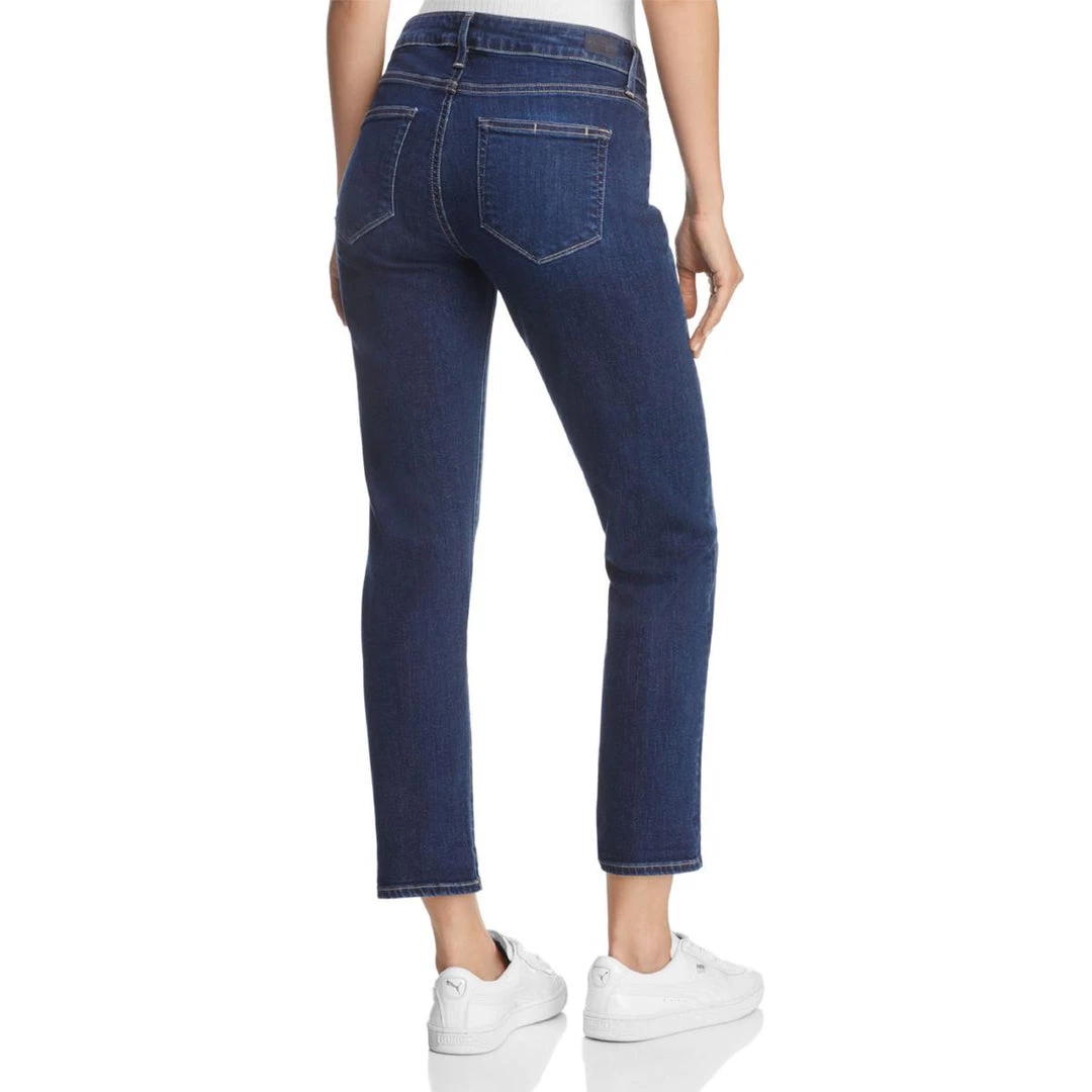 Paige Brigitte Womens Mid-Rise Dark Wash Cropped Jeans - Image 2