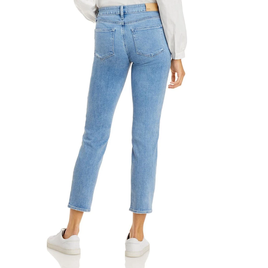 Paige Amber Womens Mid Rise Destructed Straight Leg Jeans - Image 2