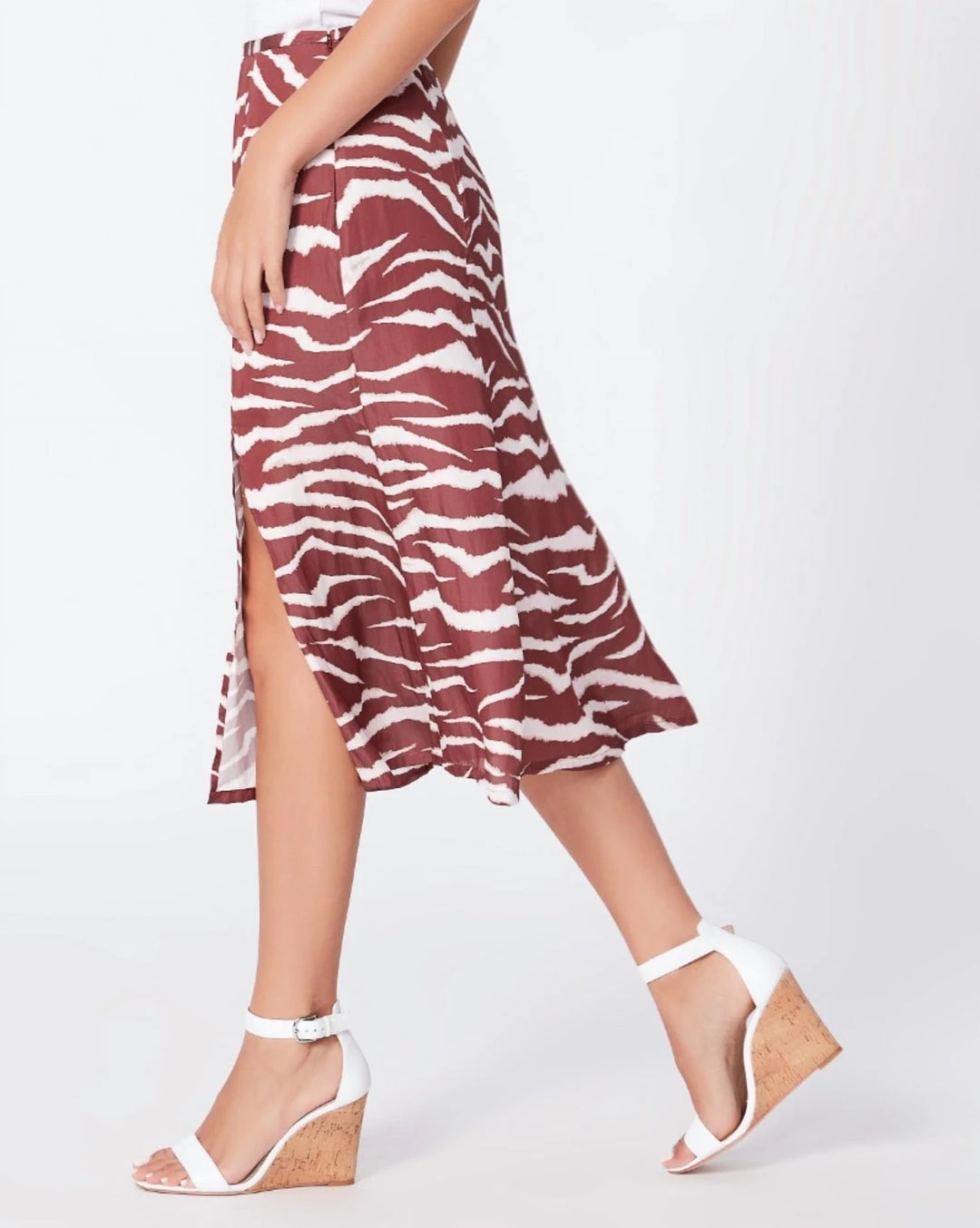 Paige Larsa Skirt in Cherrywood/Cream for women - Image 2