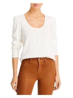 Paige Daniella Womens Thermal Scoop Neck Henley