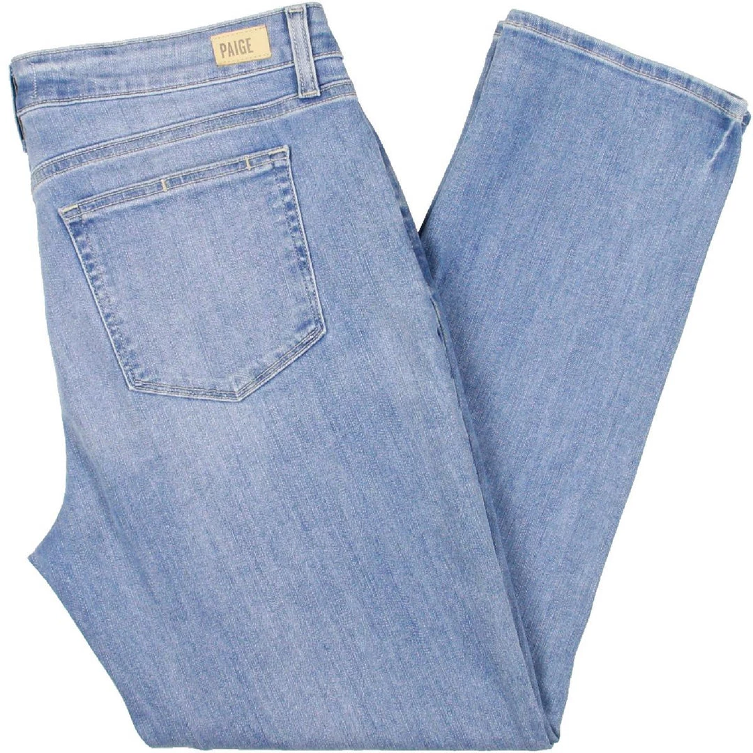 Paige Brigtte Womens Denim Distressed Straight Leg Jeans - Image 2