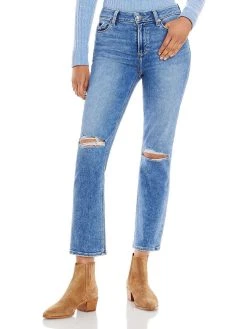 Paige Womens Distressed Casual Cropped Jeans