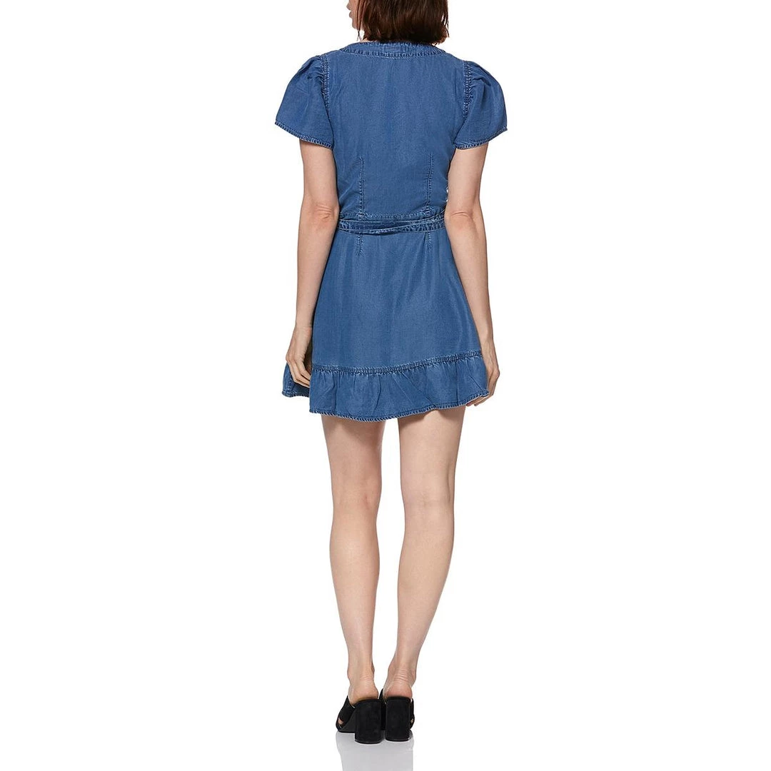 Paige Alyse Womens Tencel Mini Wrap Dress - Image 2