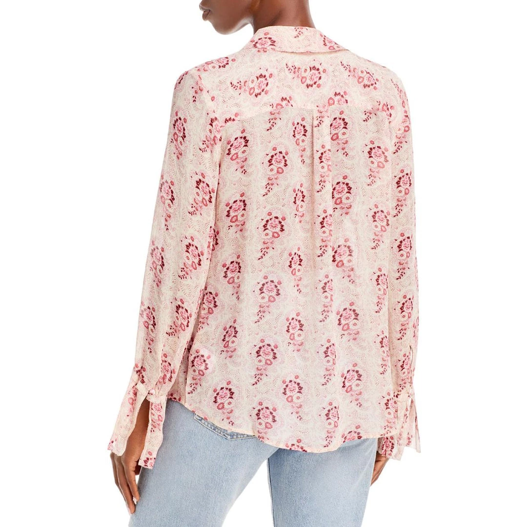 Paige Womens Printed Silk Blouse - Image 2