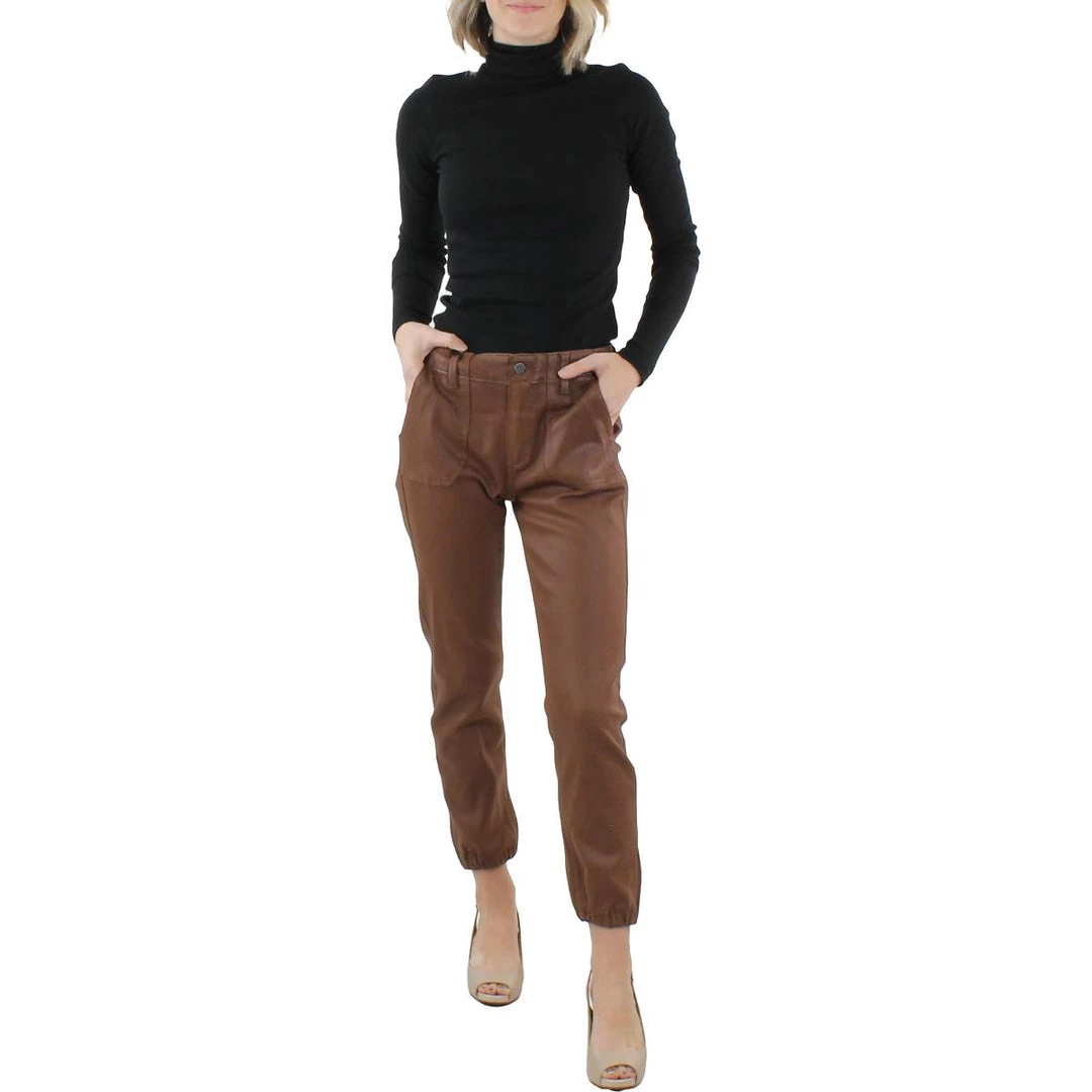 Paige Mayslie Womens Denim Coated Jogger Jeans - Image 3