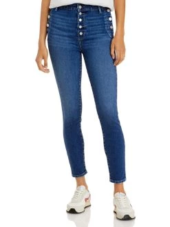 Paige Emmie Womens Button Fly High Rise Ankle Jeans
