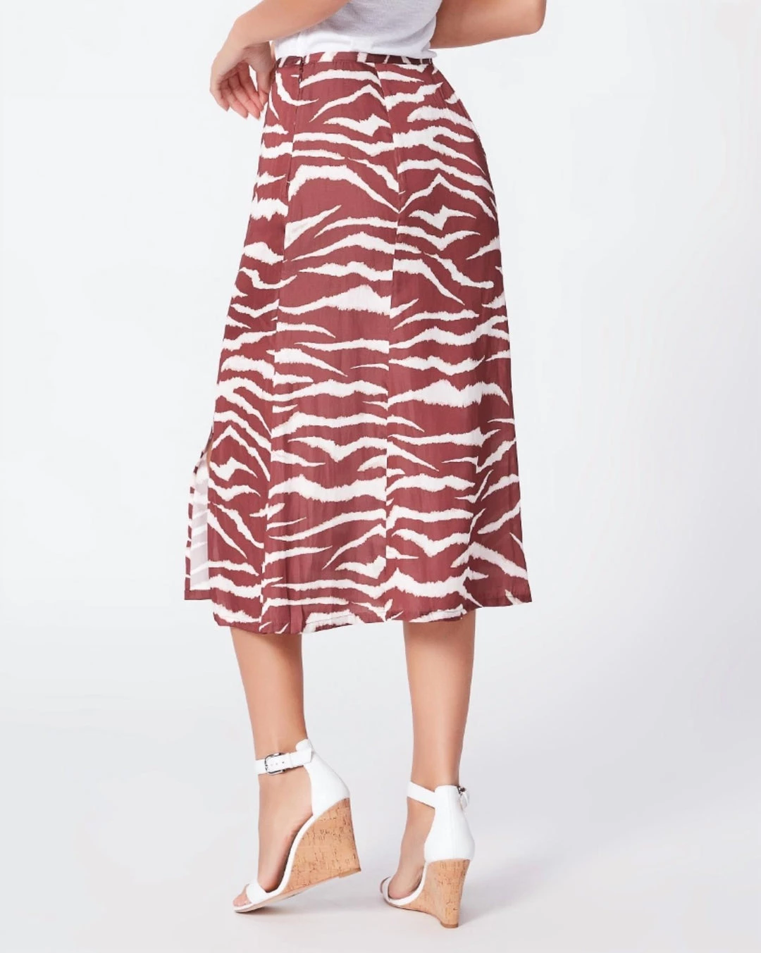 Paige Larsa Skirt in Cherrywood/Cream for women - Image 3
