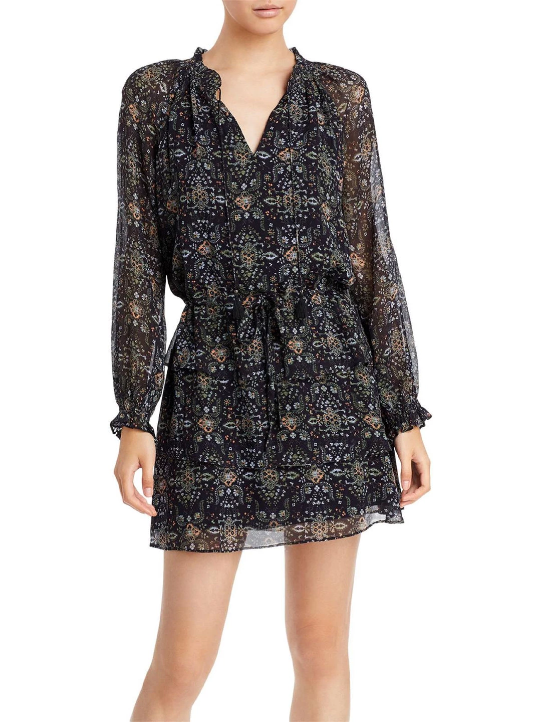 Paige Calla Womens Silk Printed Mini Dress