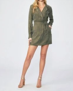 Paige Dyanne Shirt Dress in Dark Olive for women