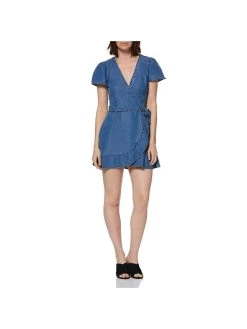 Paige Alyse Womens Tencel Mini Wrap Dress