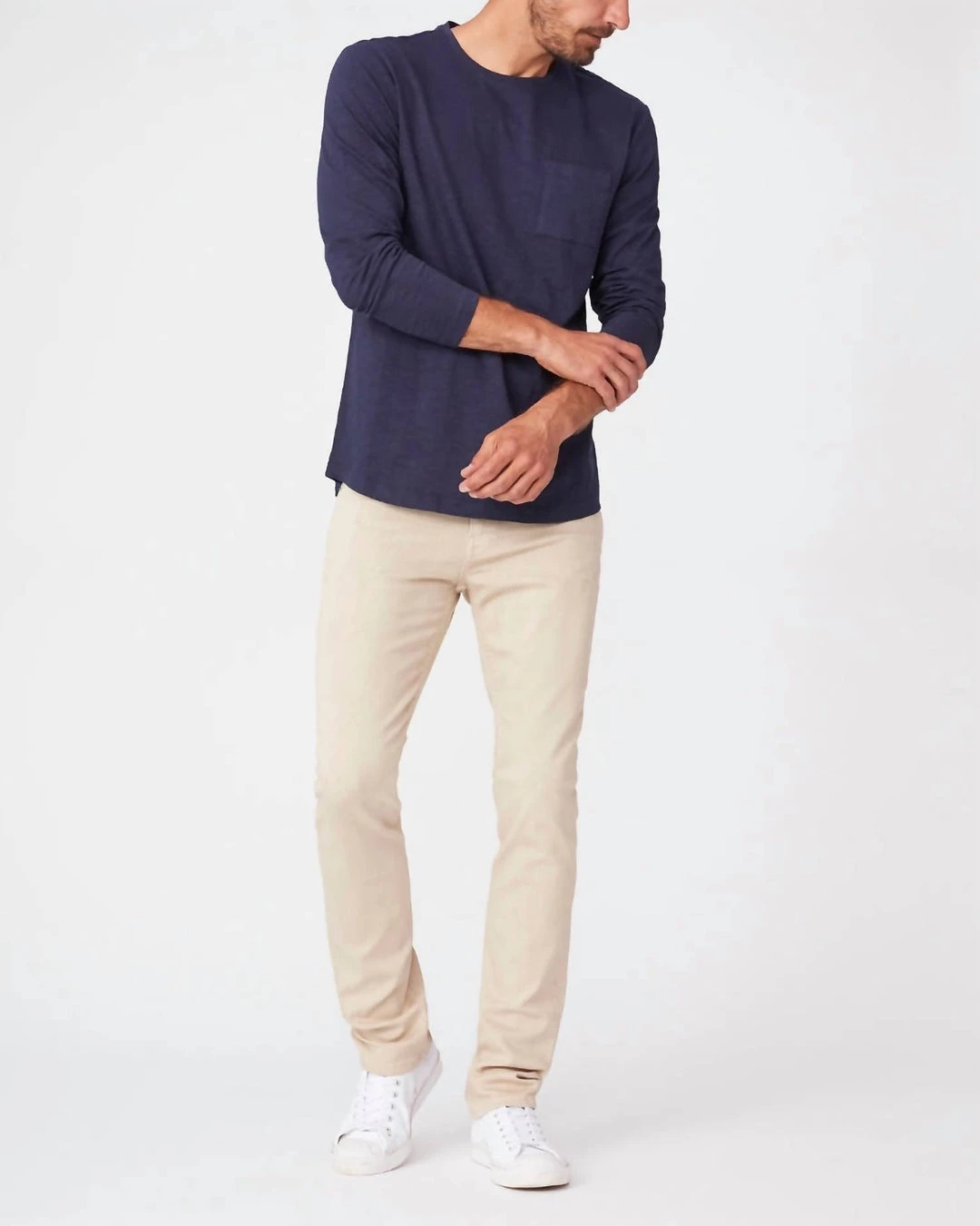 Paige Men'S Bower Long Sleeve Crew in Midnight Obsidian - Image 3